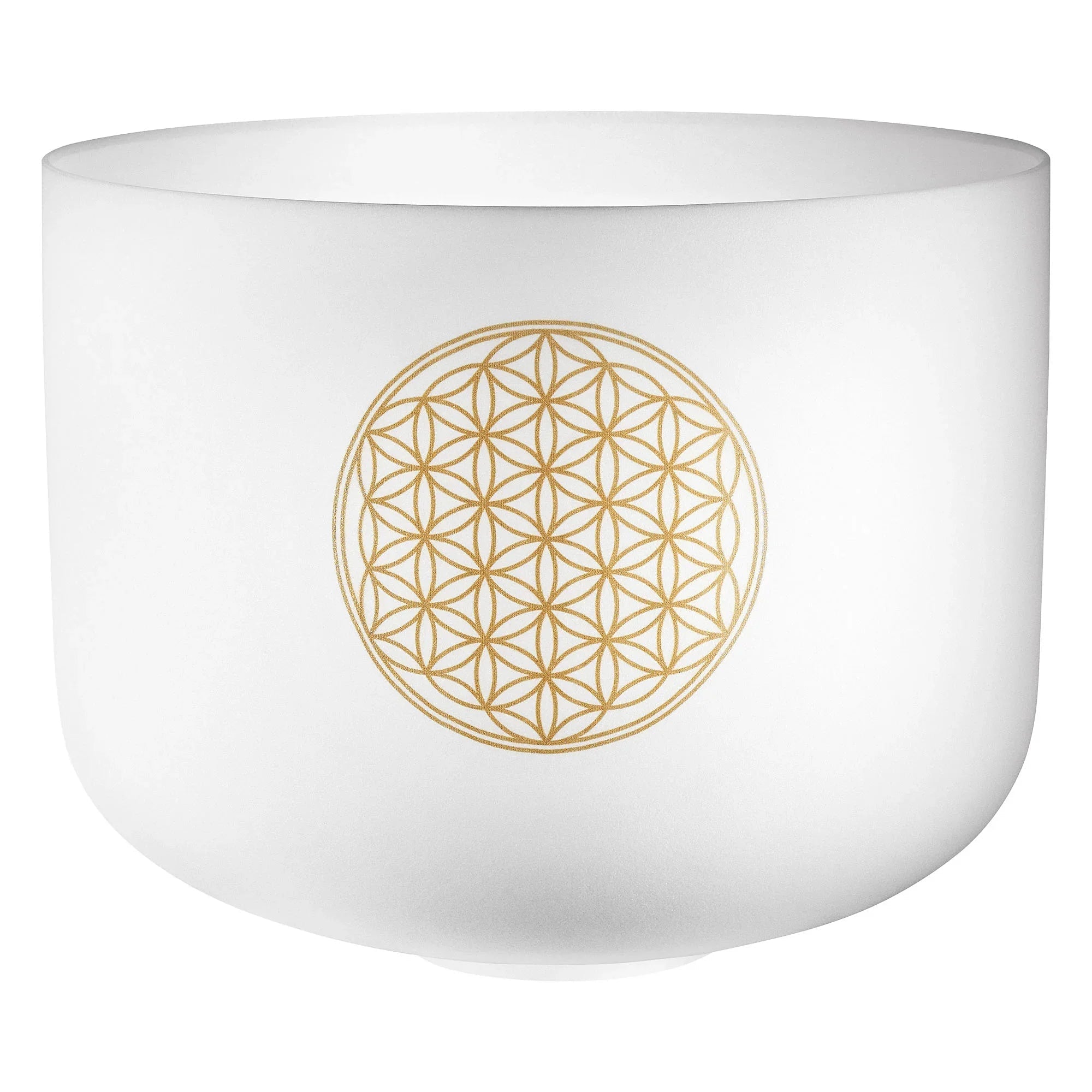 16" White-Frosted Crystal Singing Bowl, Flower of Life 128 Hz Utah Energy Healing Center
