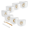 7-Piece Crystal Singing Bowl Chakra Set, Planetary Tuned Utah Energy Healing Center