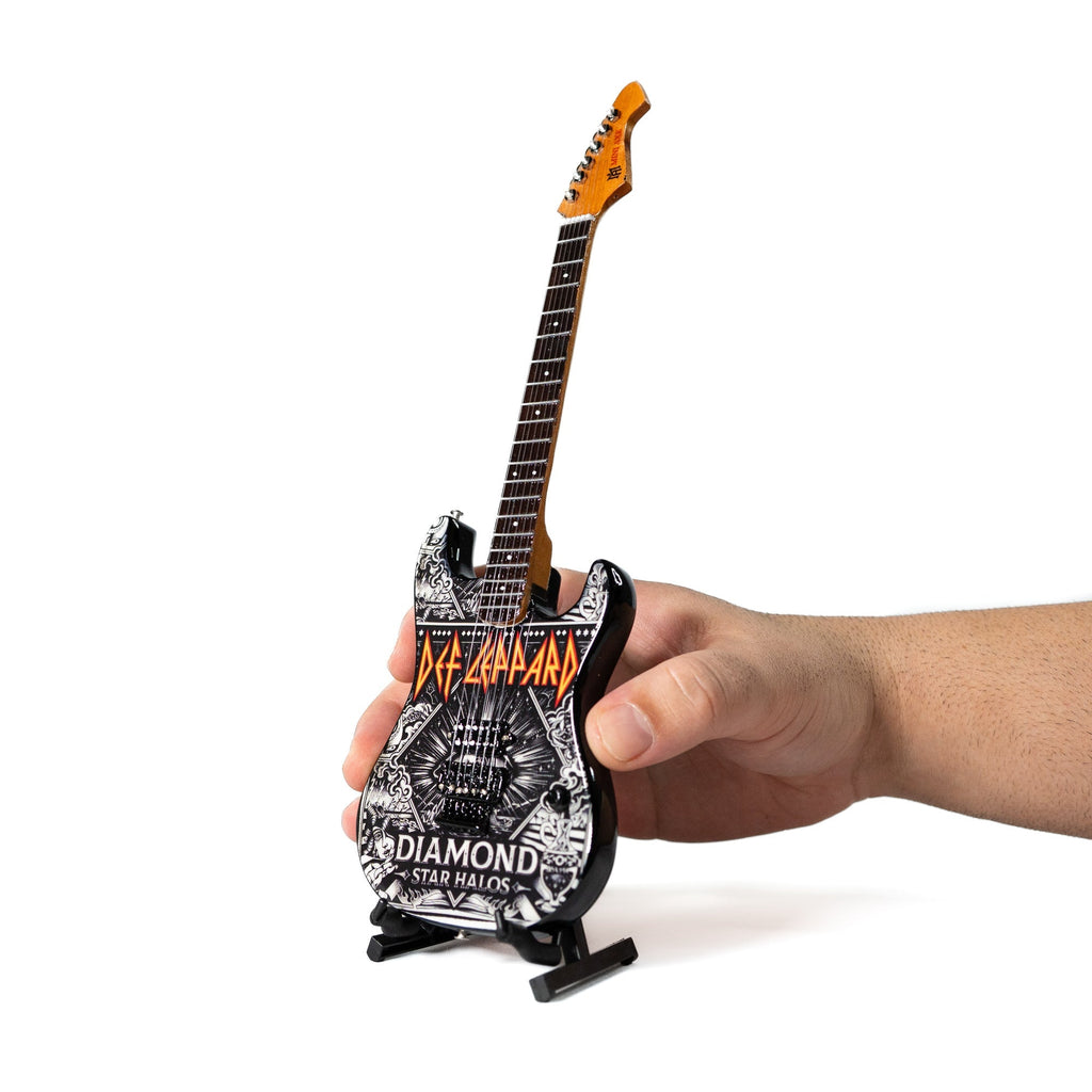 Def Leppard’s “Diamond Rejoice" and "Hysteria” Miniature Guitar Set The Mini Axe