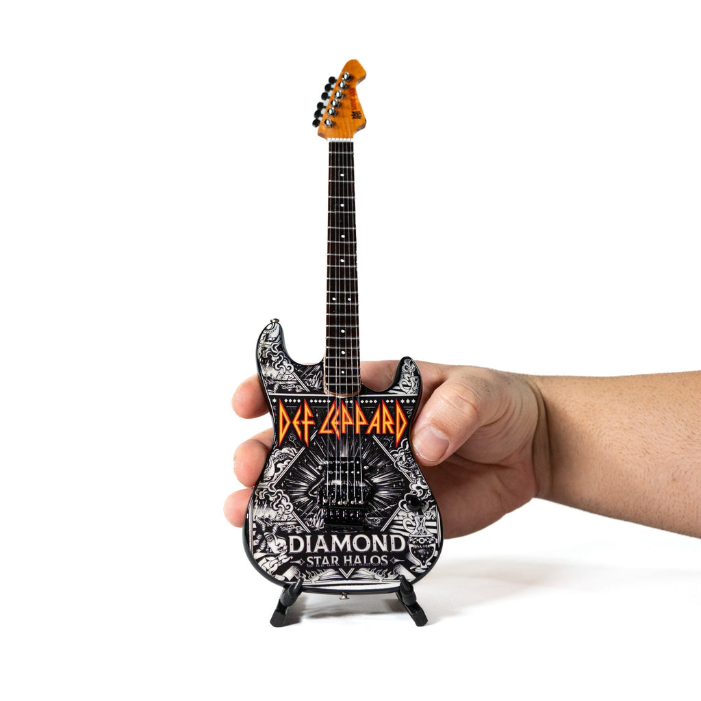 Def Leppard’s “Diamond Rejoice" and "Hysteria” Miniature Guitar Set The Mini Axe
