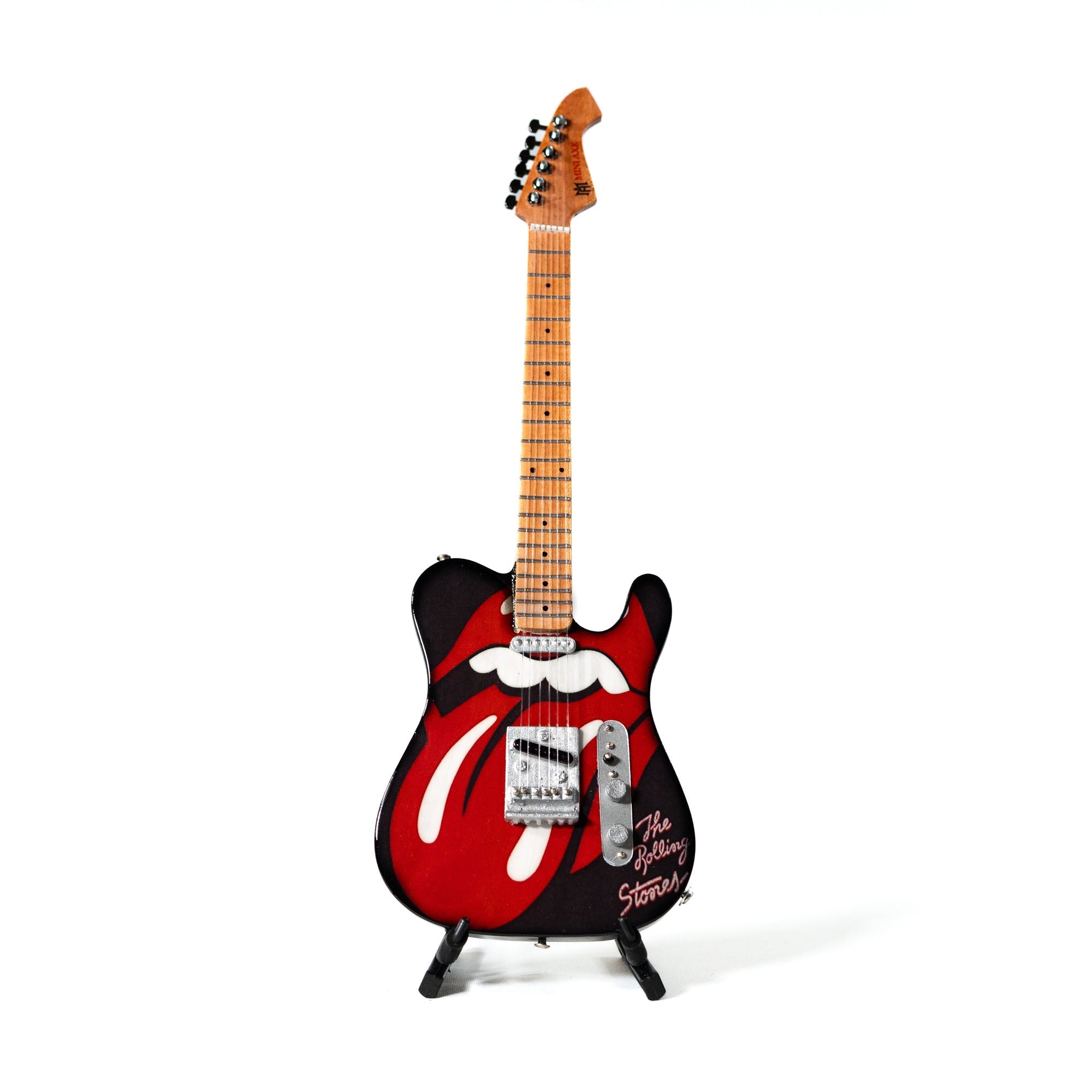 The Rolling Stones "Tongue and Lips" and "Tattoo You" Collectible Miniature Guitar Set The Mini Axe