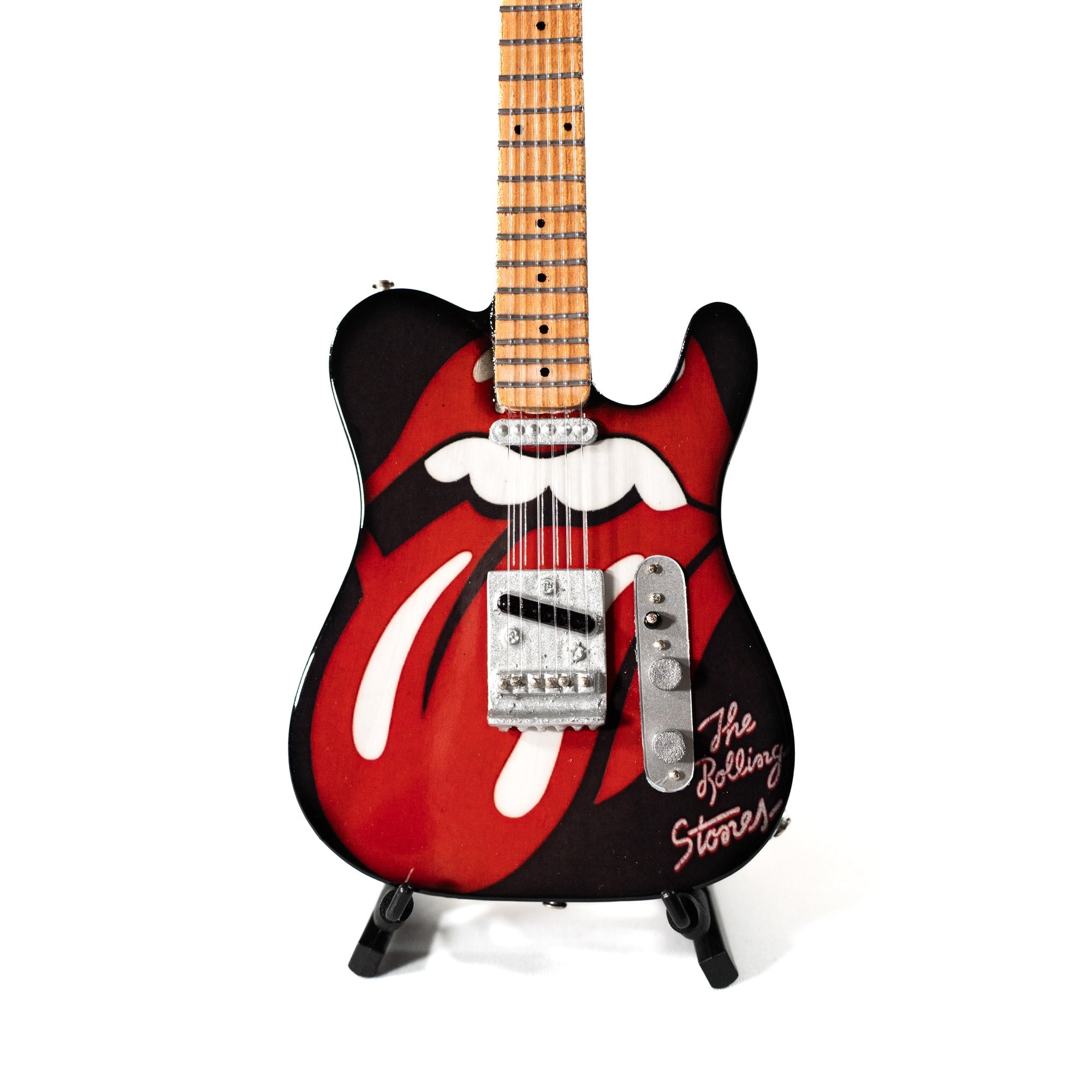 The Rolling Stones "Tongue and Lips" and "Tattoo You" Collectible Miniature Guitar Set The Mini Axe