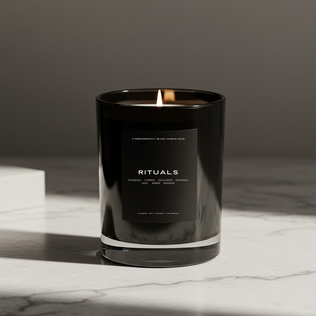 A RITUALS CANDLE Predominantly Black
