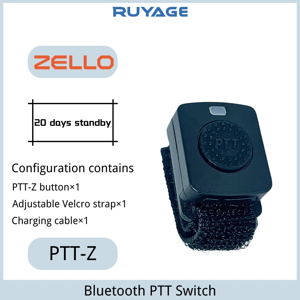 RUYAGE Wireless Bluetooth PTT Button for Zello | Remote Push to Talk Controller Ruyage Radio