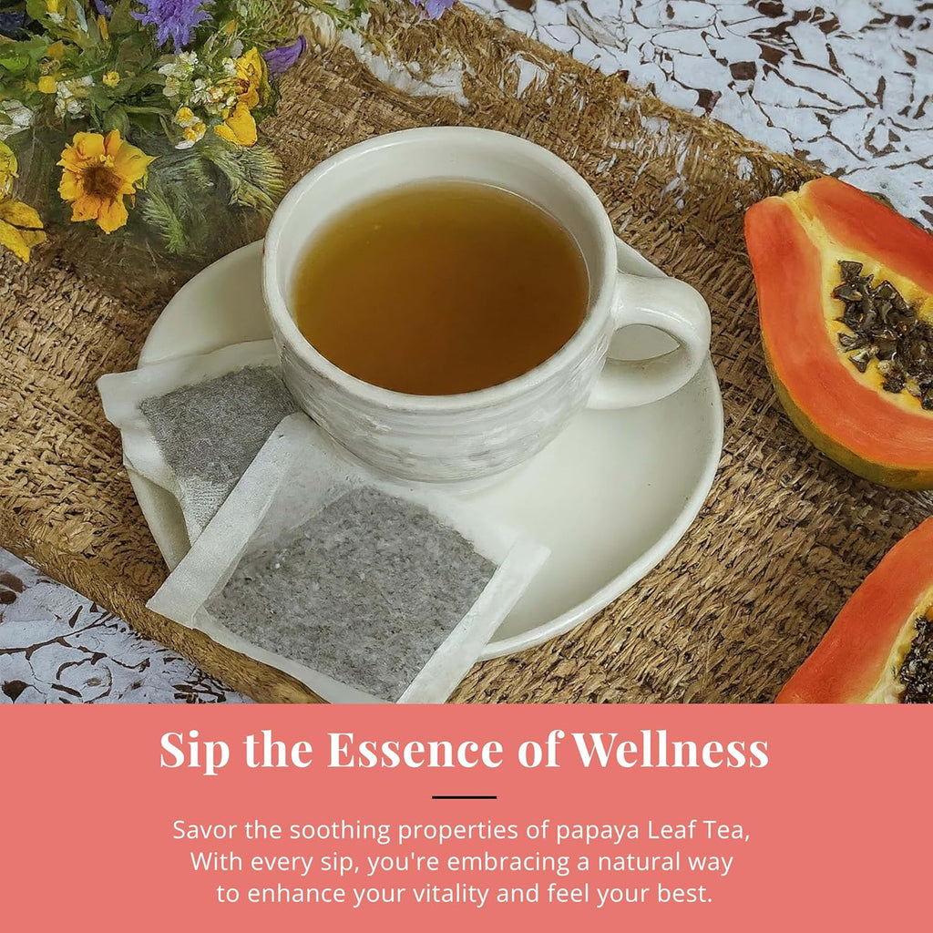 Akshit 75 Papaya Leaf Tea Bags (Té de hojas de papaya )– Caffeine-Free Herbal Support for Immunity & Digestion, Stress Relieving & Energy Tea. Akshit