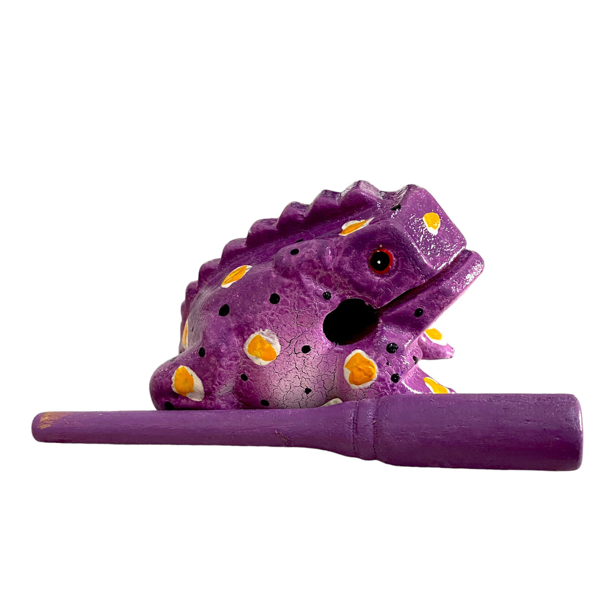3" Wooden Musical Frog - Purple Design (Percussion Instrument) Music Frog Co