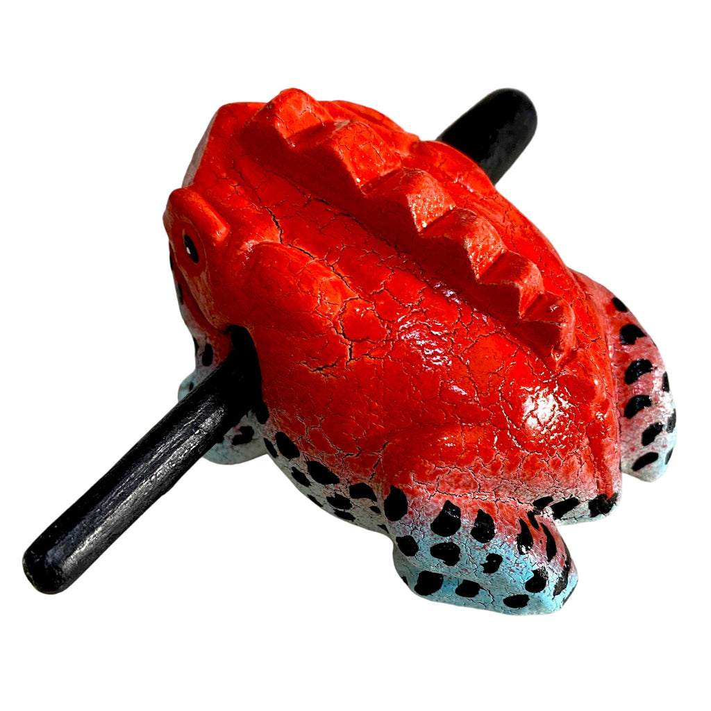 3" Wooden Musical Frog - Red Dart Design (Percussion Instrument) Music Frog Co