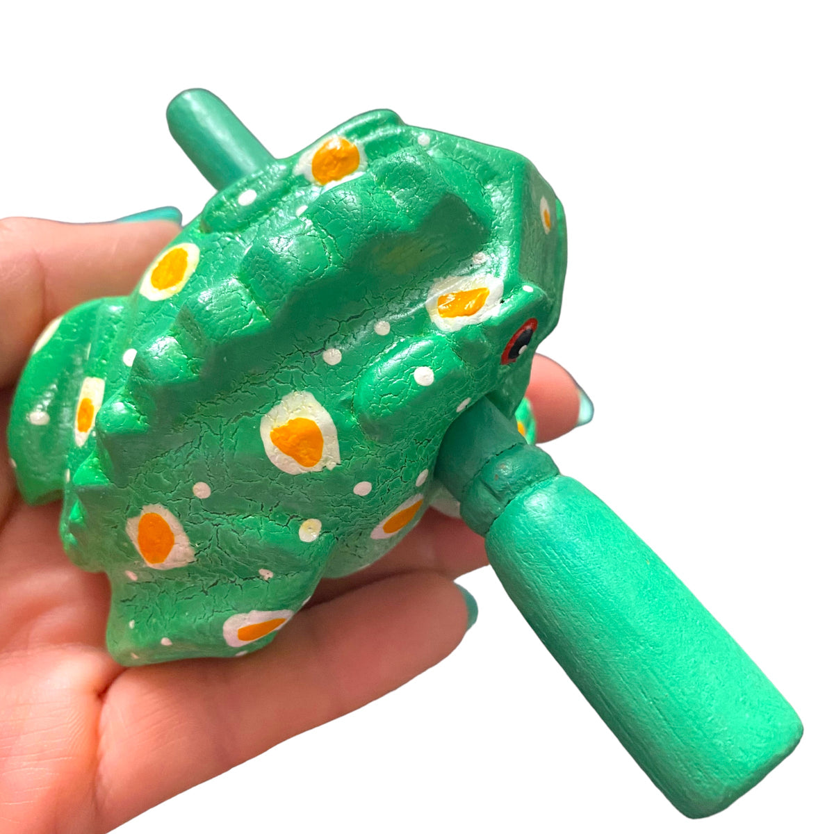 2" Wooden Musical Frog - Mint Design (Percussion Instrument) Music Frog Co
