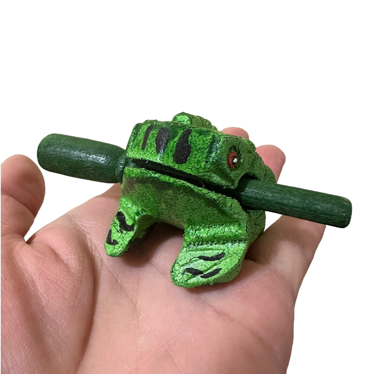 1.5" Wooden Musical Frog - Forest Design (Percussion Instrument) Music Frog Co