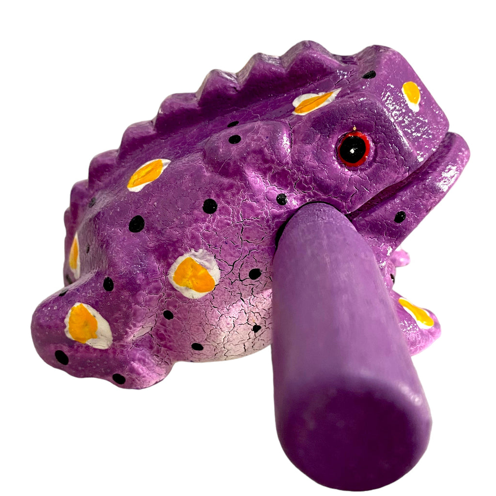 3" Wooden Musical Frog - Purple Design (Percussion Instrument) Music Frog Co