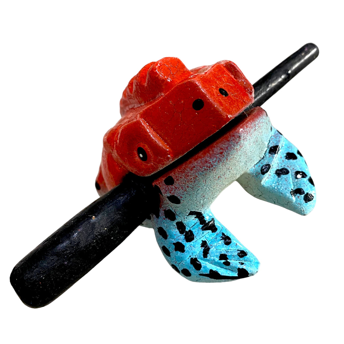 3" Wooden Musical Frog - Red Dart Design (Percussion Instrument) Music Frog Co