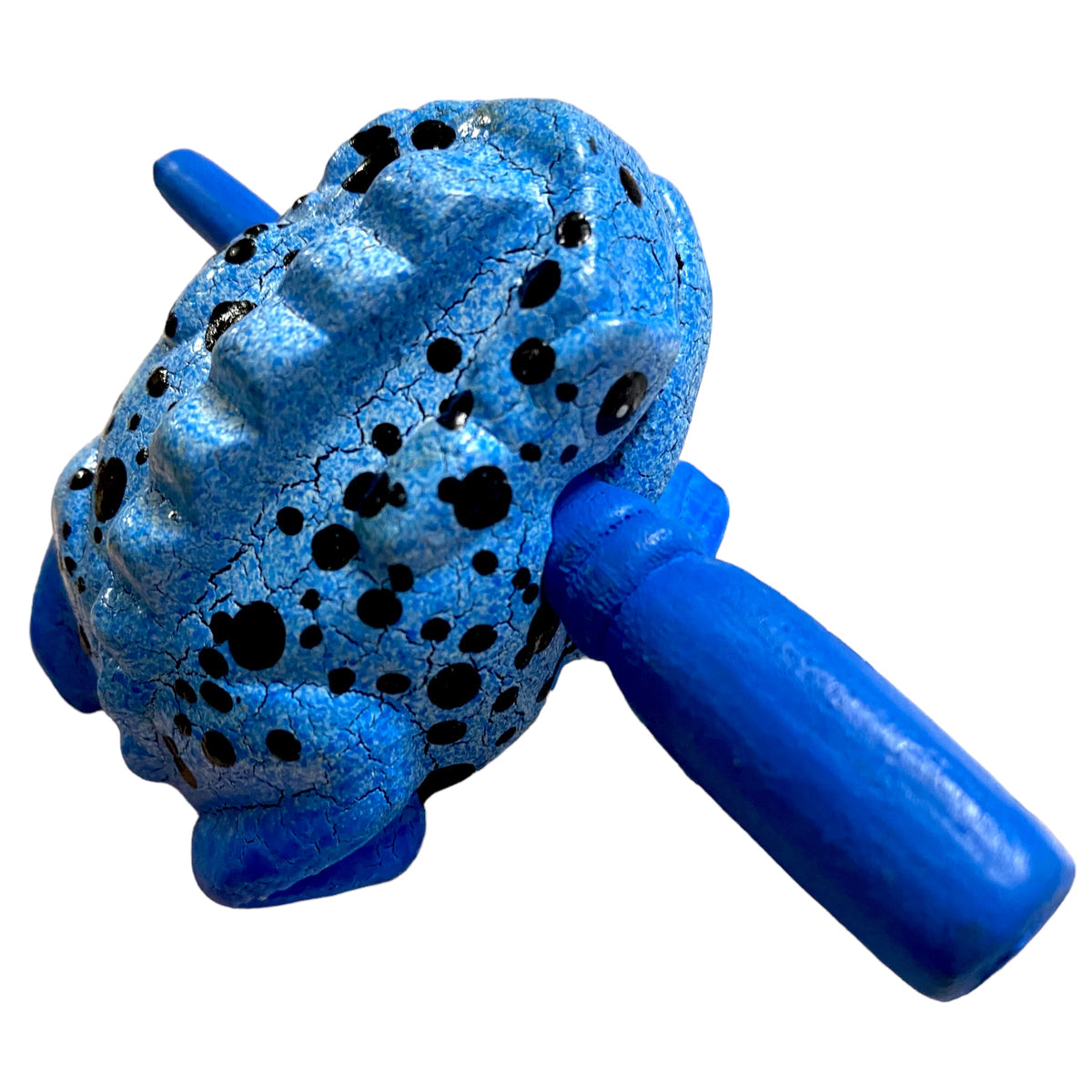 1.5" Wooden Musical Frog - Blue Dart Design (Percussion Instrument) Music Frog Co