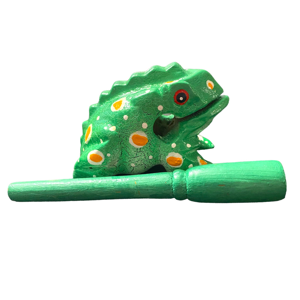 2" Wooden Musical Frog - Mint Design (Percussion Instrument) Music Frog Co