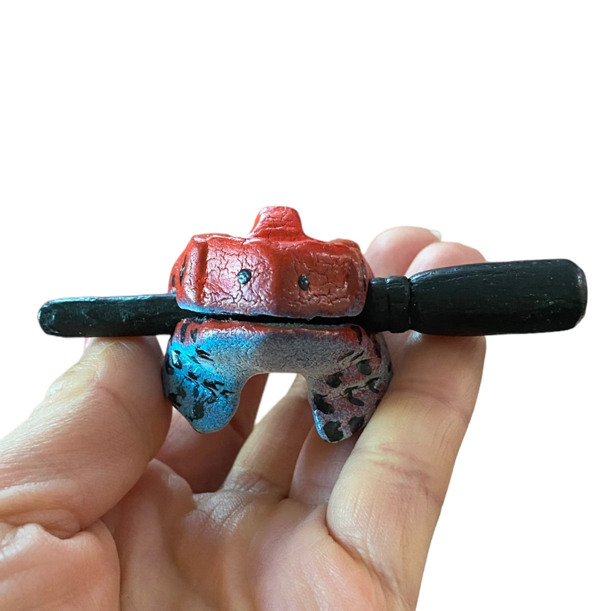 1.5" Wooden Musical Frog - Red Dart Design (Percussion Instrument) Music Frog Co