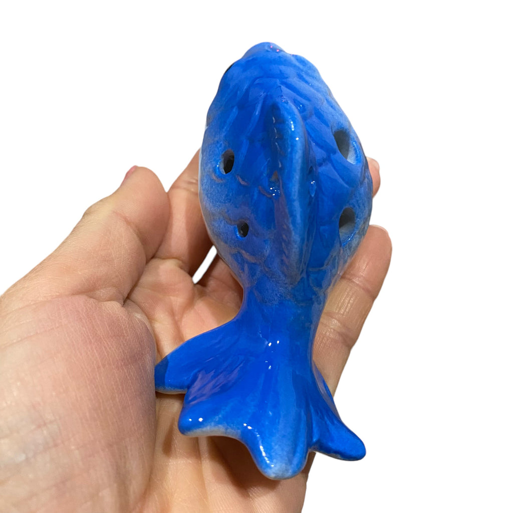 Ceramic Goldfish Ocarina Ocean blue Music Frog Co