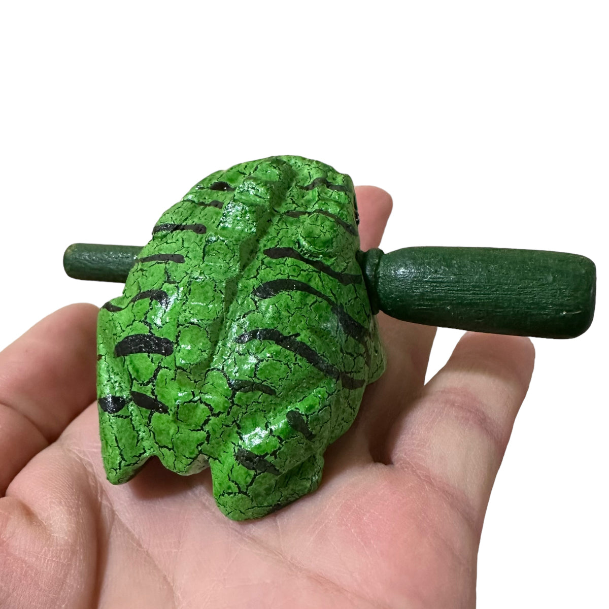 1.5" Wooden Musical Frog - Forest Design (Percussion Instrument) Music Frog Co