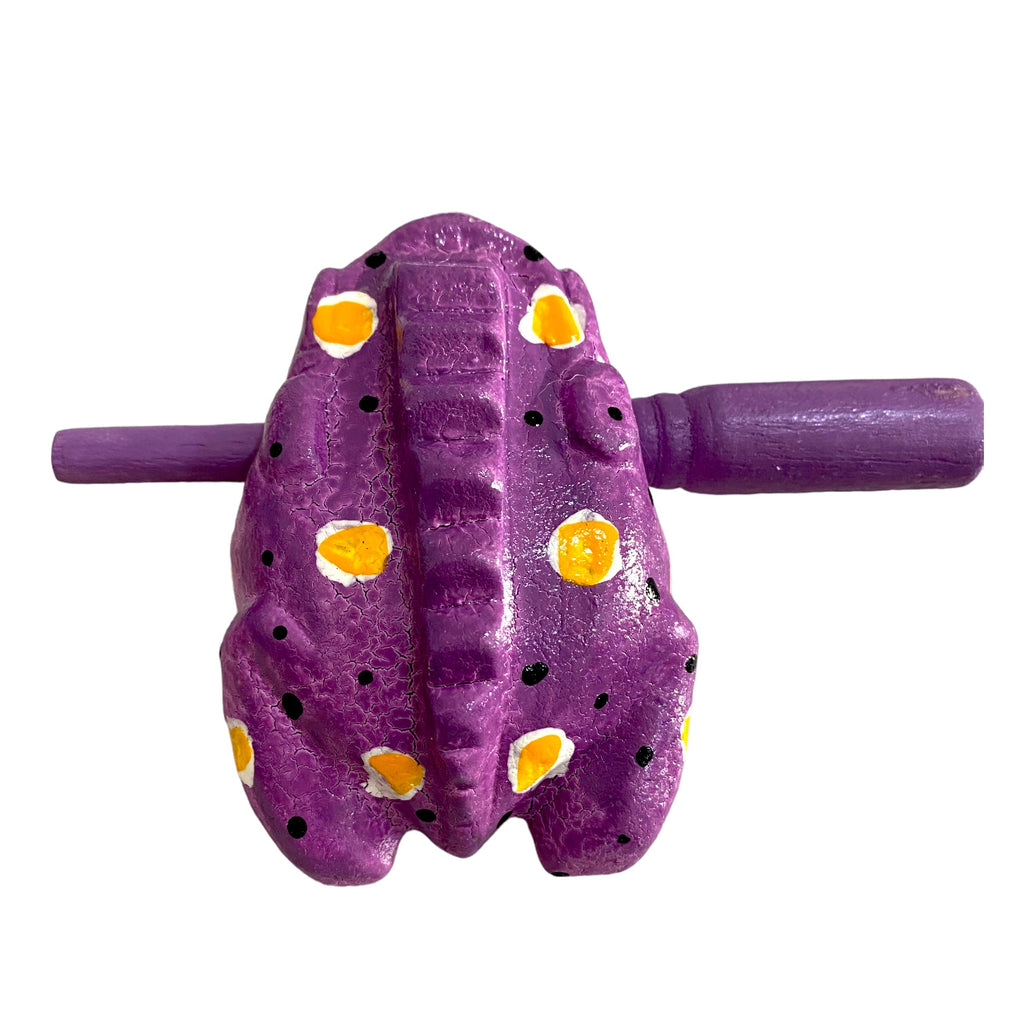 3" Wooden Musical Frog - Purple Design (Percussion Instrument) Music Frog Co