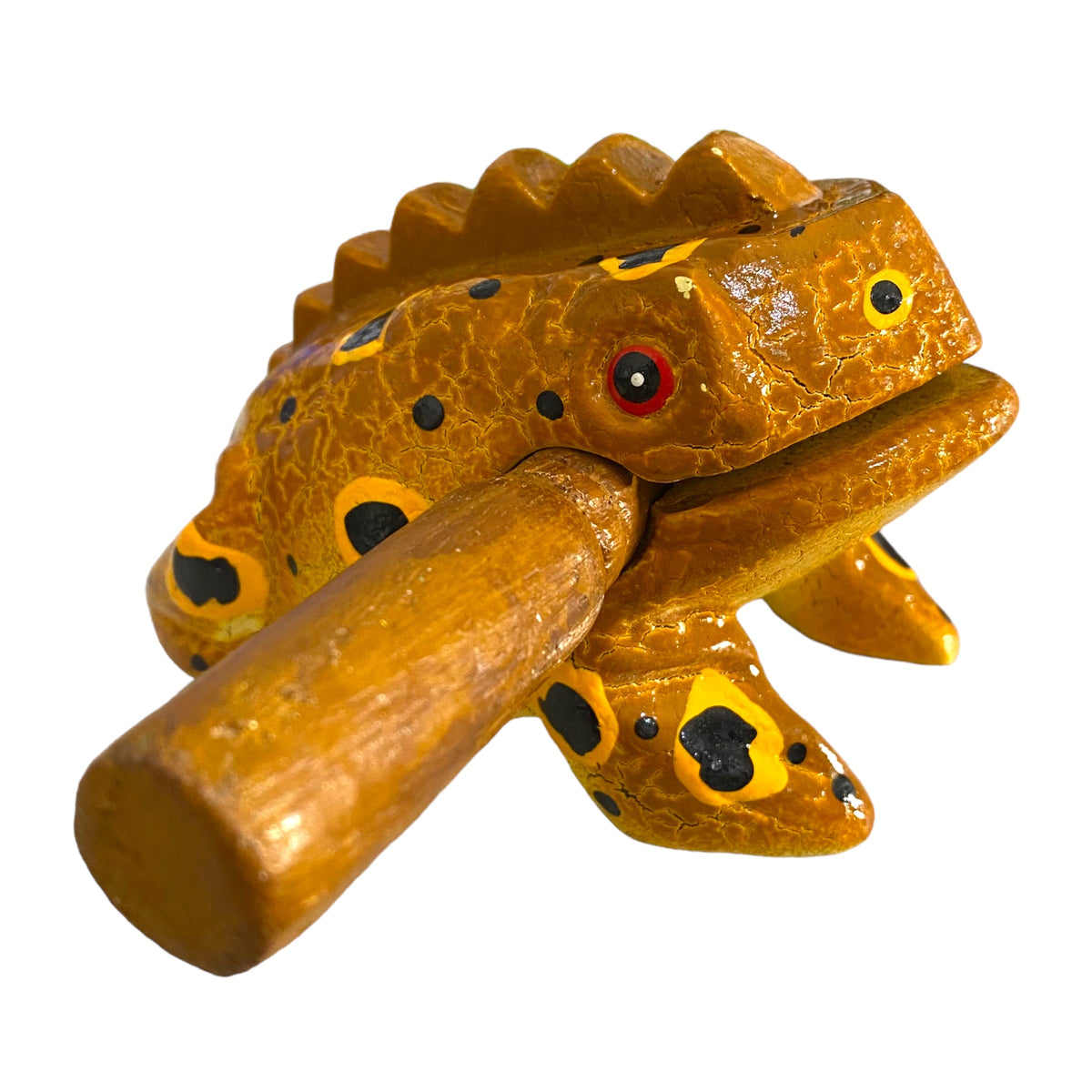 3" Wooden Musical Frog - Cinamon Design (Percussion Instrument) Music Frog Co