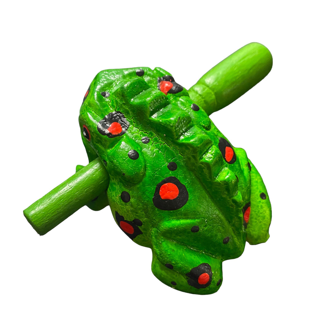 3" Wooden Musical Frog - Fire Design (Percussion Instrument) Music Frog Co