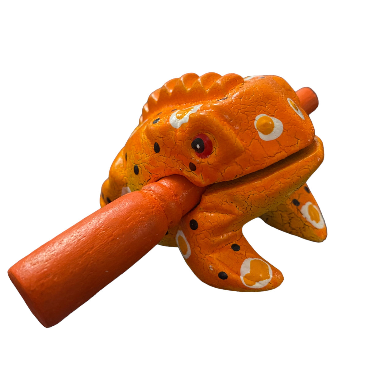 2" Wooden Musical Frog - Pumpkin Design (Percussion Instrument) Music Frog Co