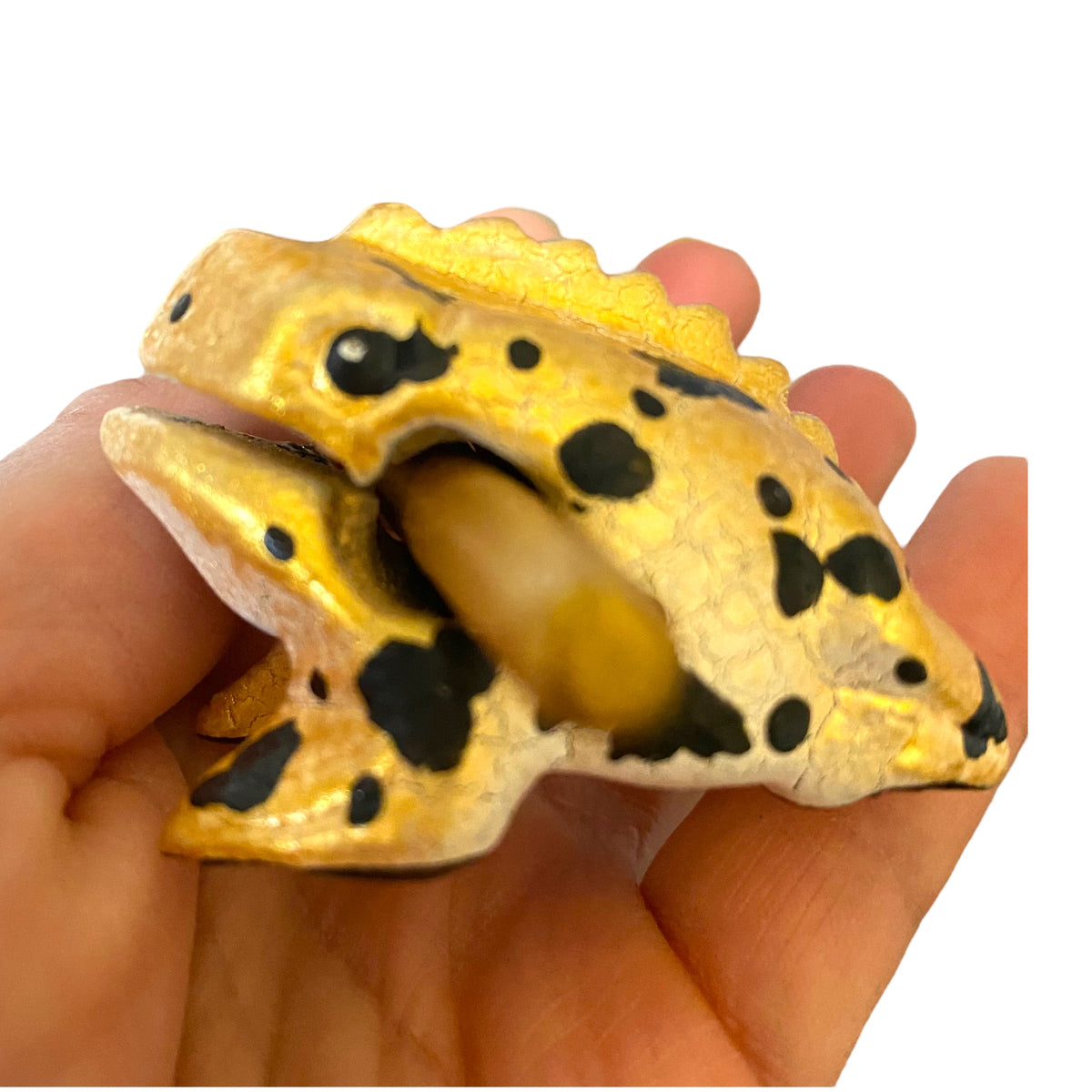 1.5" Wooden Musical Frog - Egyptian Golden Design (Percussion Instrument) Music Frog Co