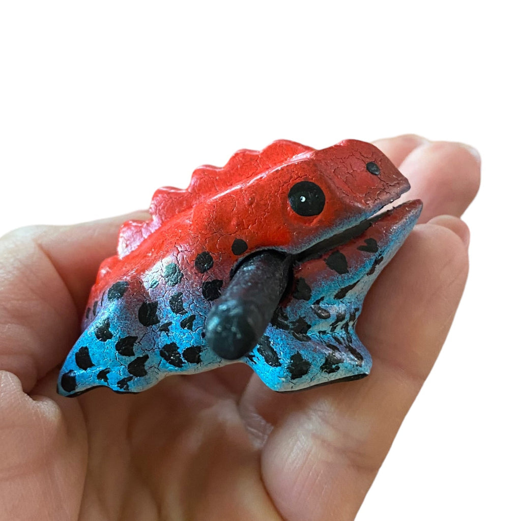 1.5" Wooden Musical Frog - Red Dart Design (Percussion Instrument) Music Frog Co