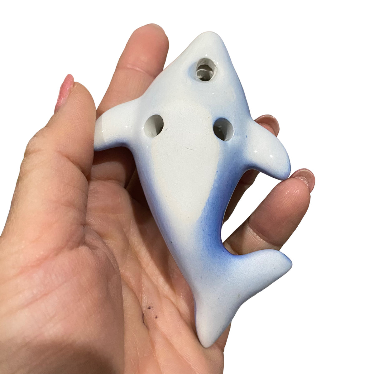 Happy Ceramic Dolphin Ocarina Ocean Blue Music Frog Co