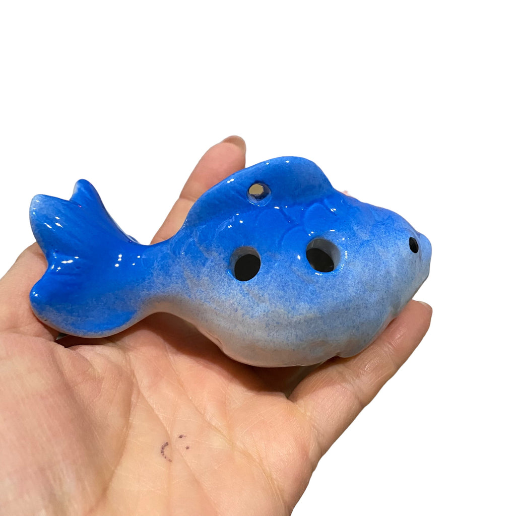 Ceramic Goldfish Ocarina Ocean blue Music Frog Co