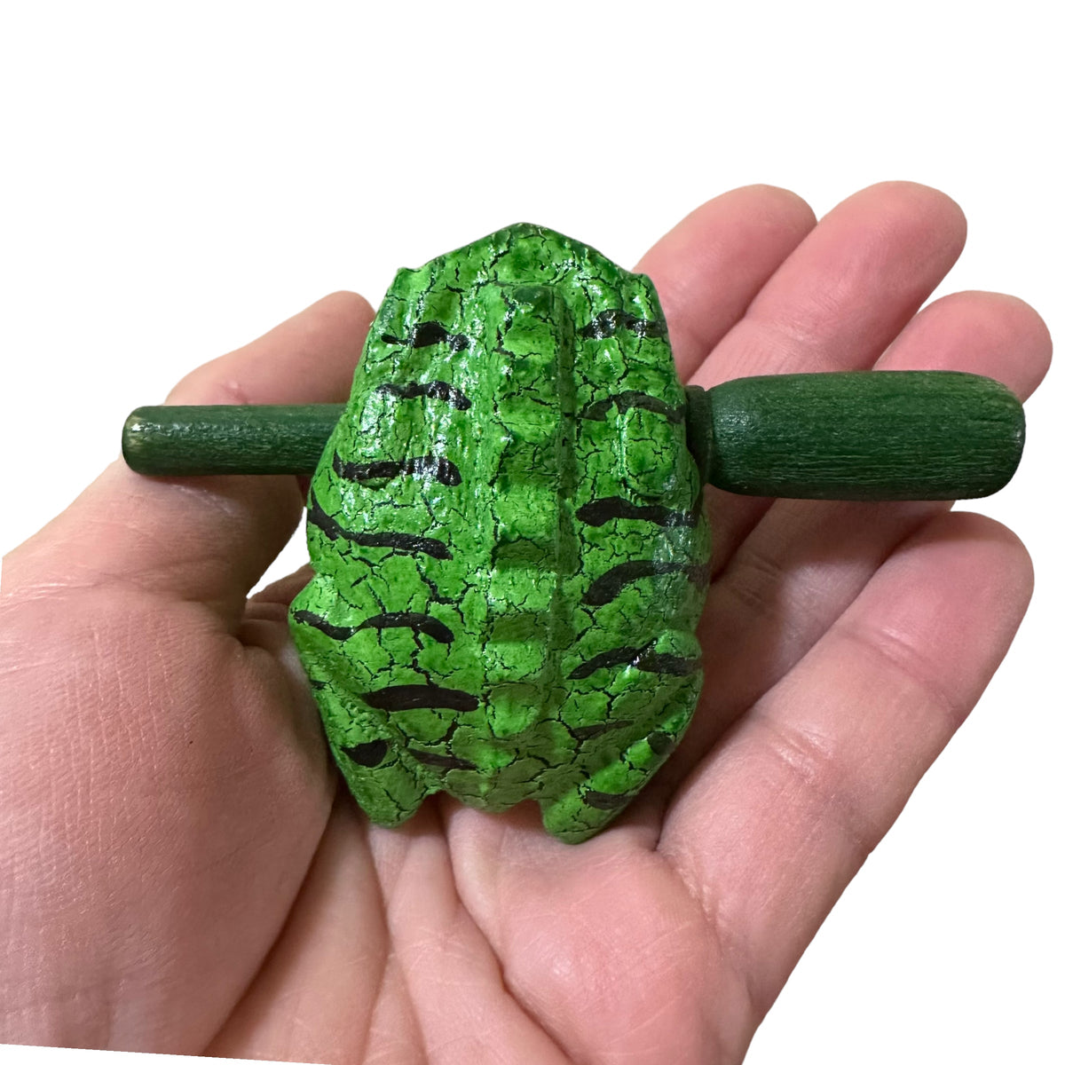 1.5" Wooden Musical Frog - Forest Design (Percussion Instrument) Music Frog Co
