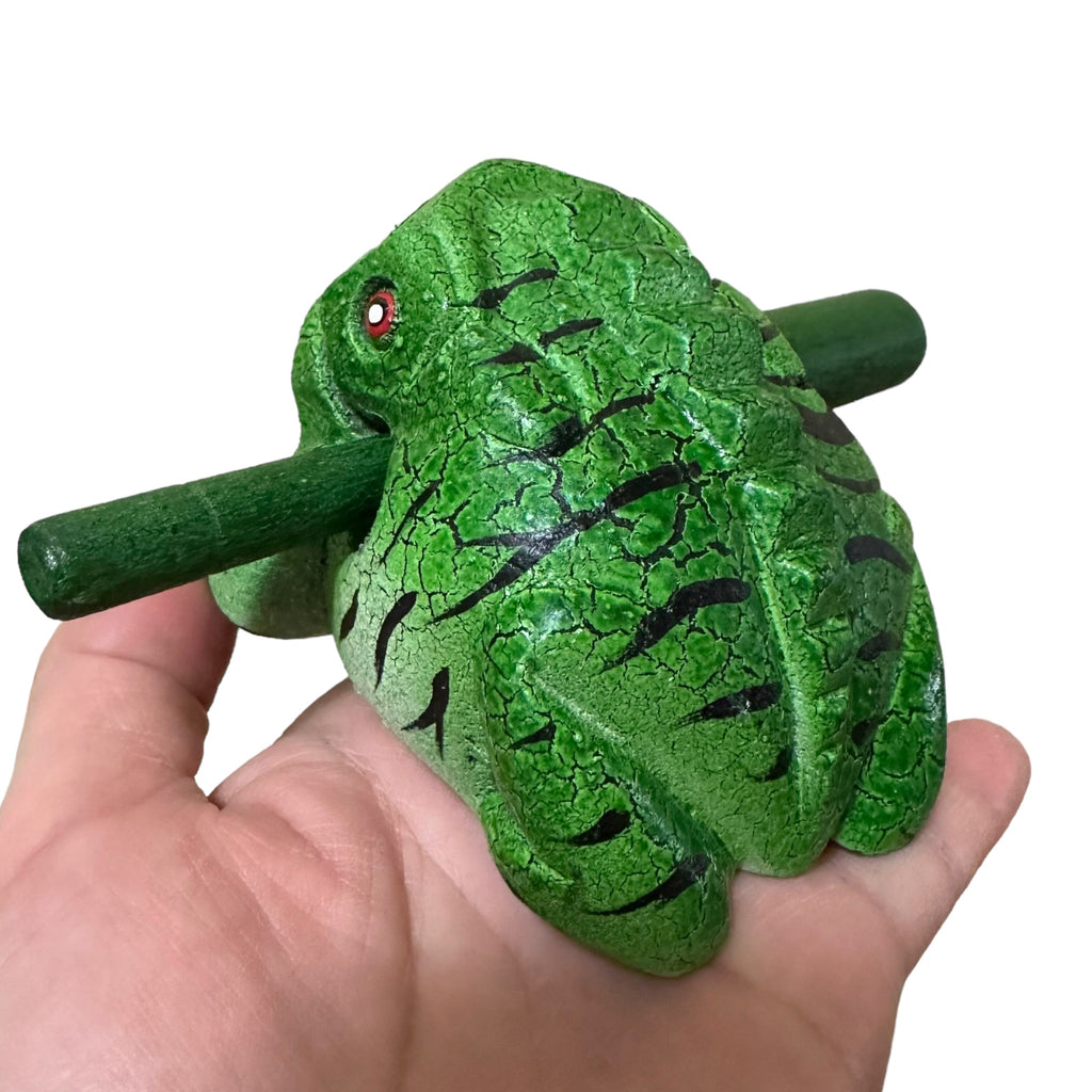 3" Wooden Musical Frog - Forest Design (Percussion Instrument) Music Frog Co