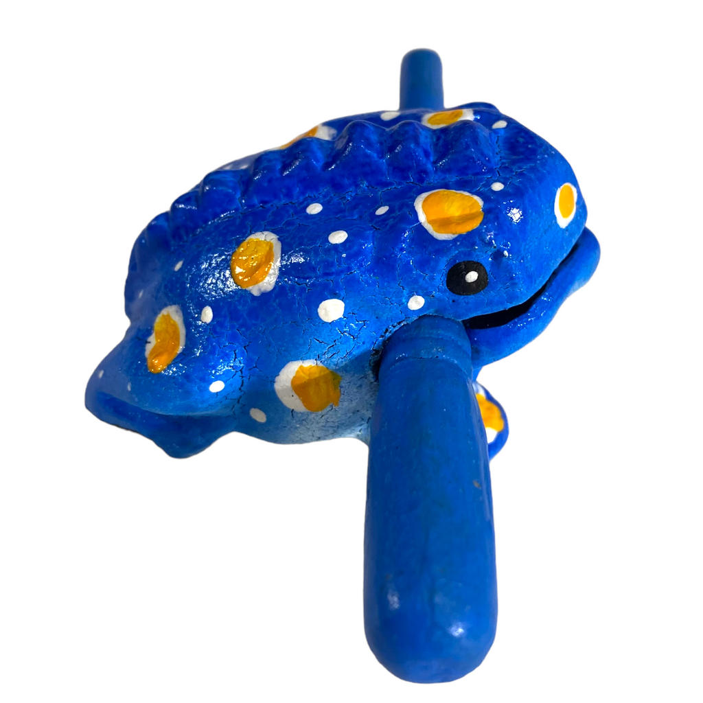 1.5" Wooden Musical Frog - Winter Design (Percussion Instrument) Music Frog Co
