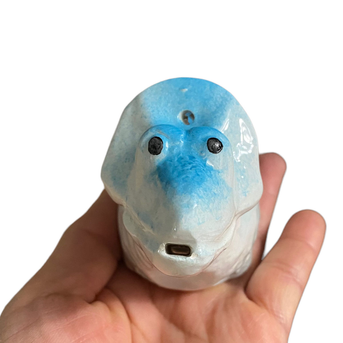 Ceramic Dinosaur Ocarina Blue Music Frog Co