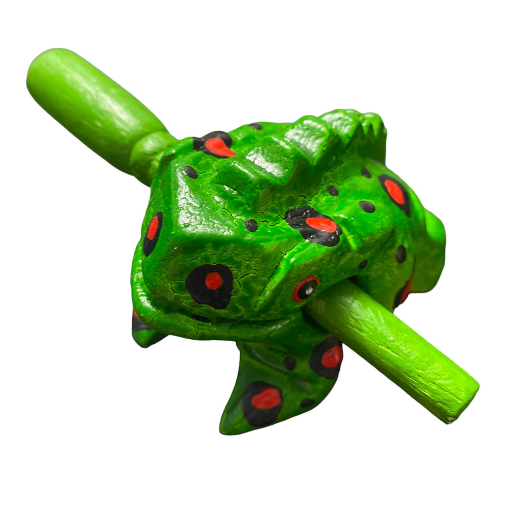 3" Wooden Musical Frog - Fire Design (Percussion Instrument) Music Frog Co