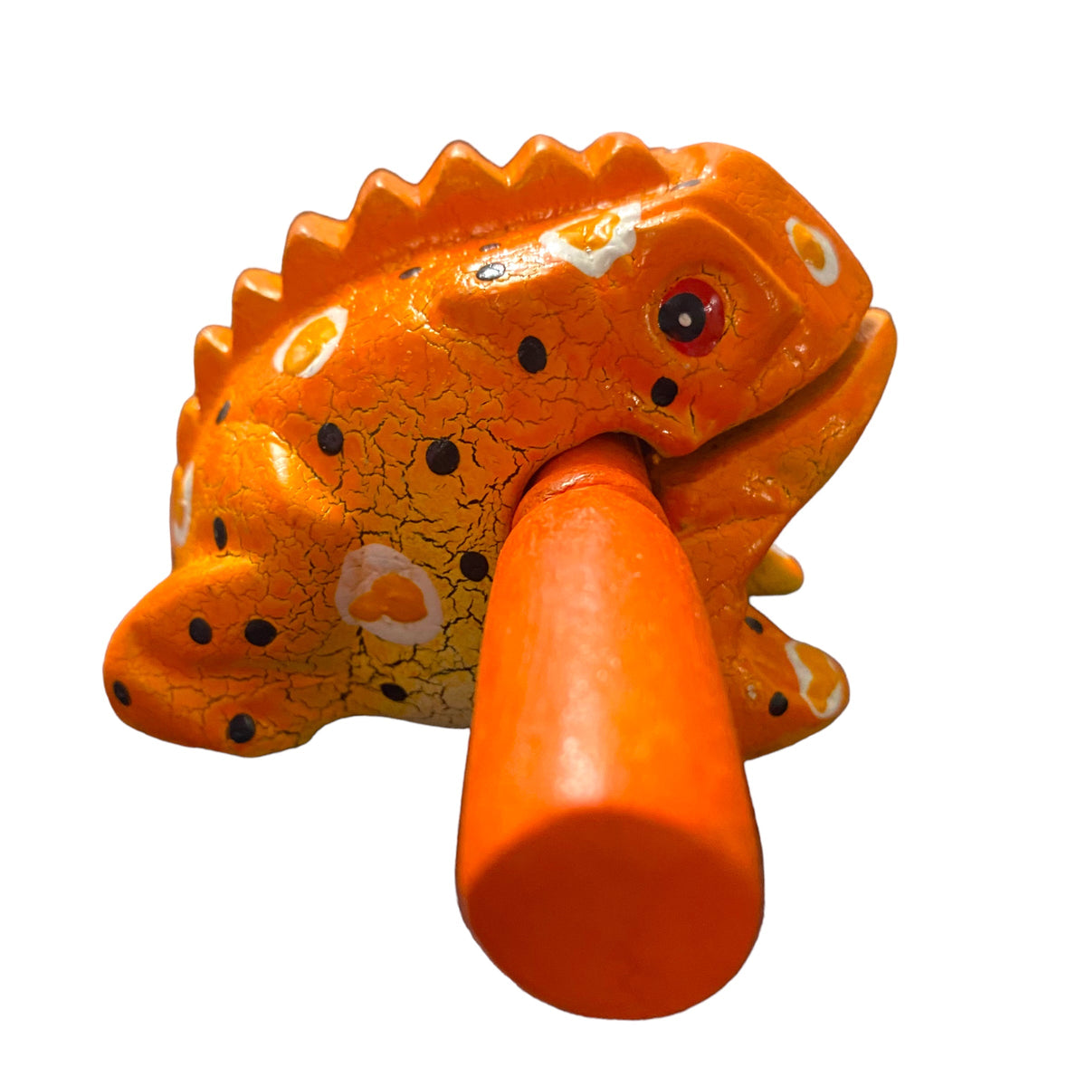 2" Wooden Musical Frog - Pumpkin Design (Percussion Instrument) Music Frog Co