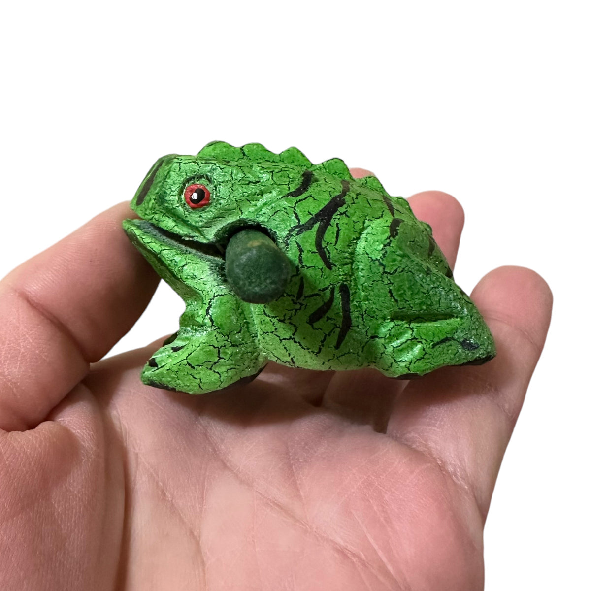 1.5" Wooden Musical Frog - Forest Design (Percussion Instrument) Music Frog Co