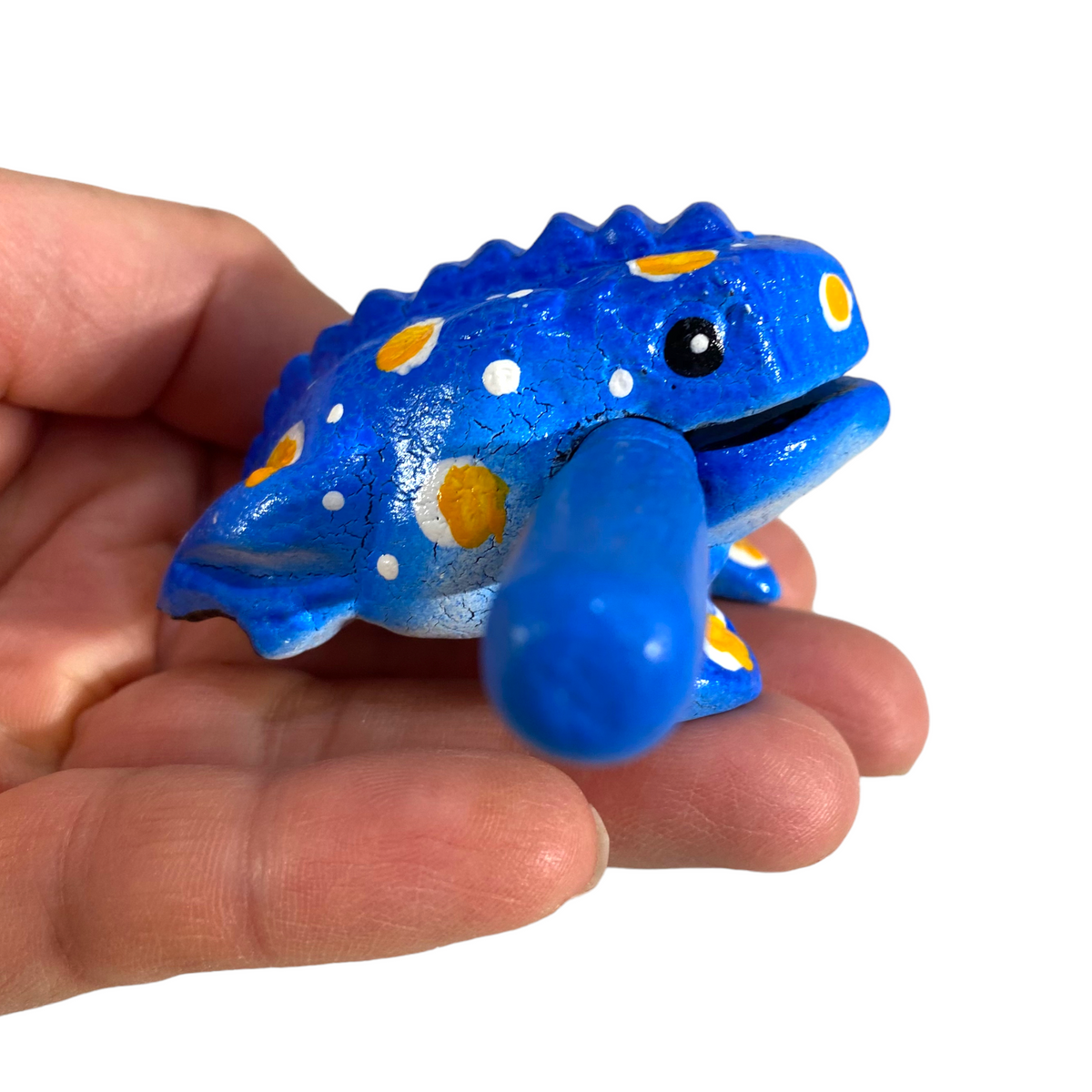 1.5" Wooden Musical Frog - Winter Design (Percussion Instrument) Music Frog Co