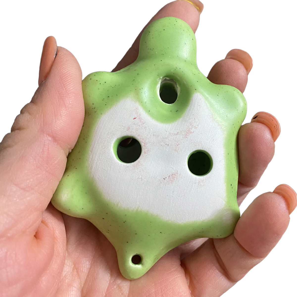 Ceramic Turtle Ocarina Green Music Frog Co