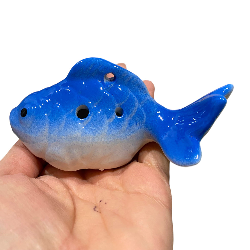 Ceramic Goldfish Ocarina Ocean blue Music Frog Co