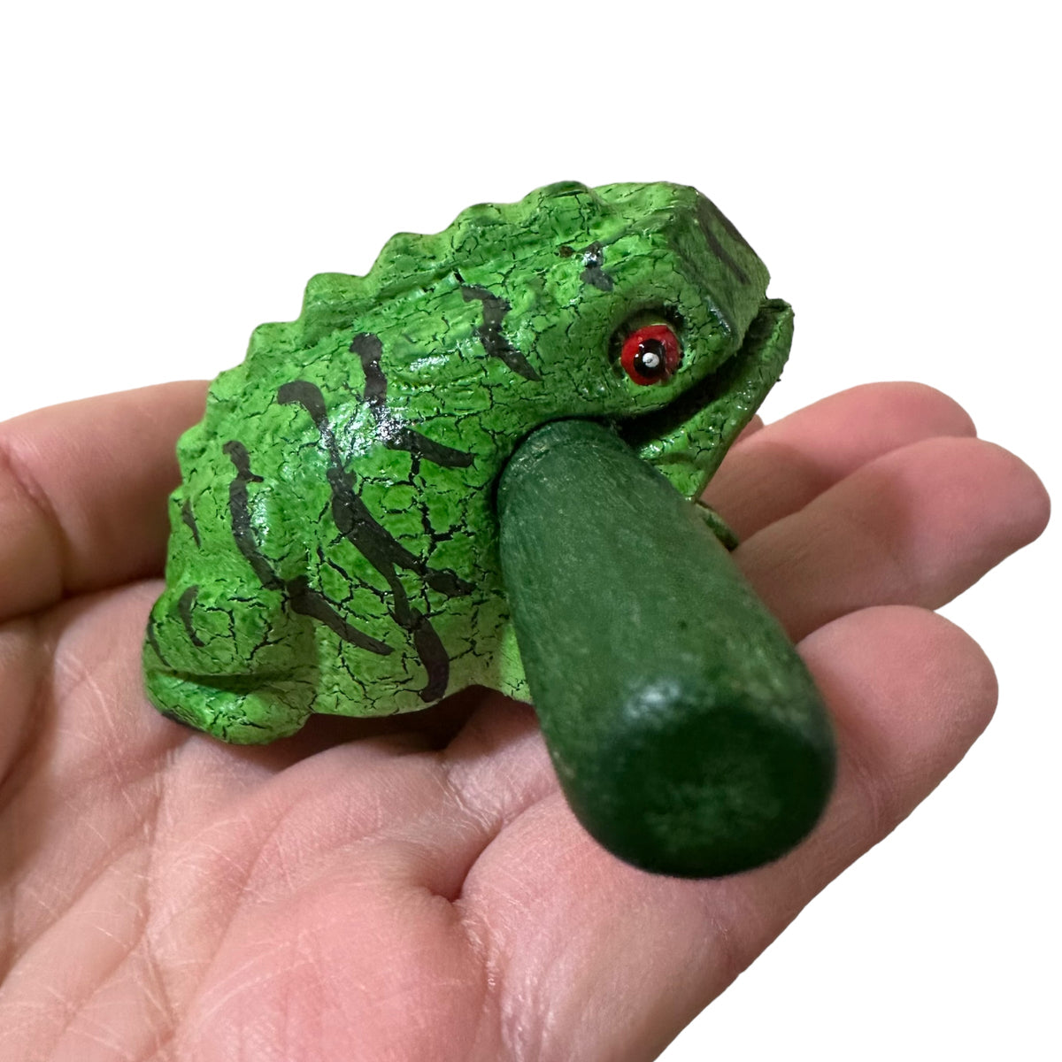 1.5" Wooden Musical Frog - Forest Design (Percussion Instrument) Music Frog Co