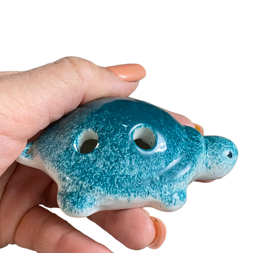 Ceramic Turtle Ocarina Ocean Green Music Frog Co
