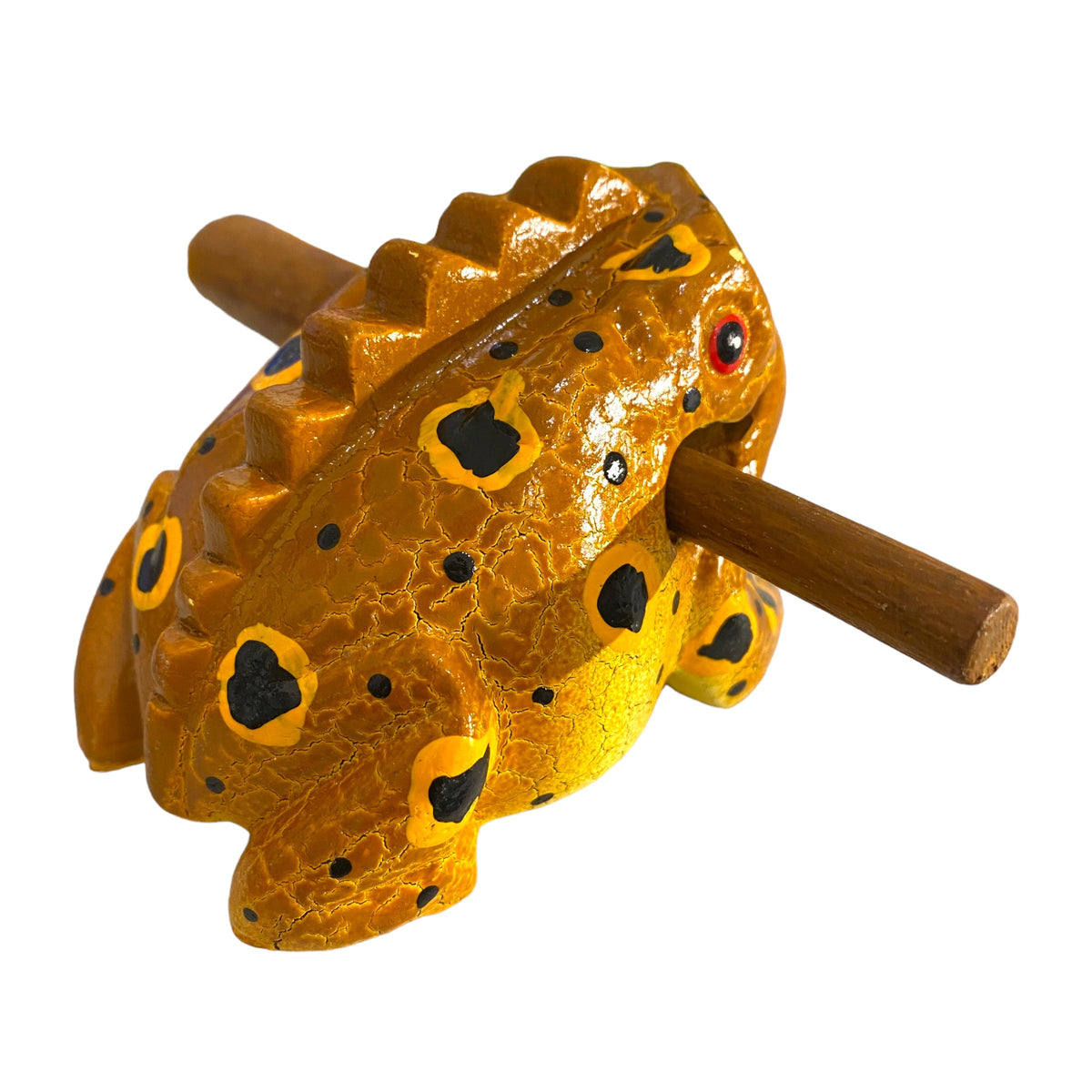 3" Wooden Musical Frog - Cinamon Design (Percussion Instrument) Music Frog Co