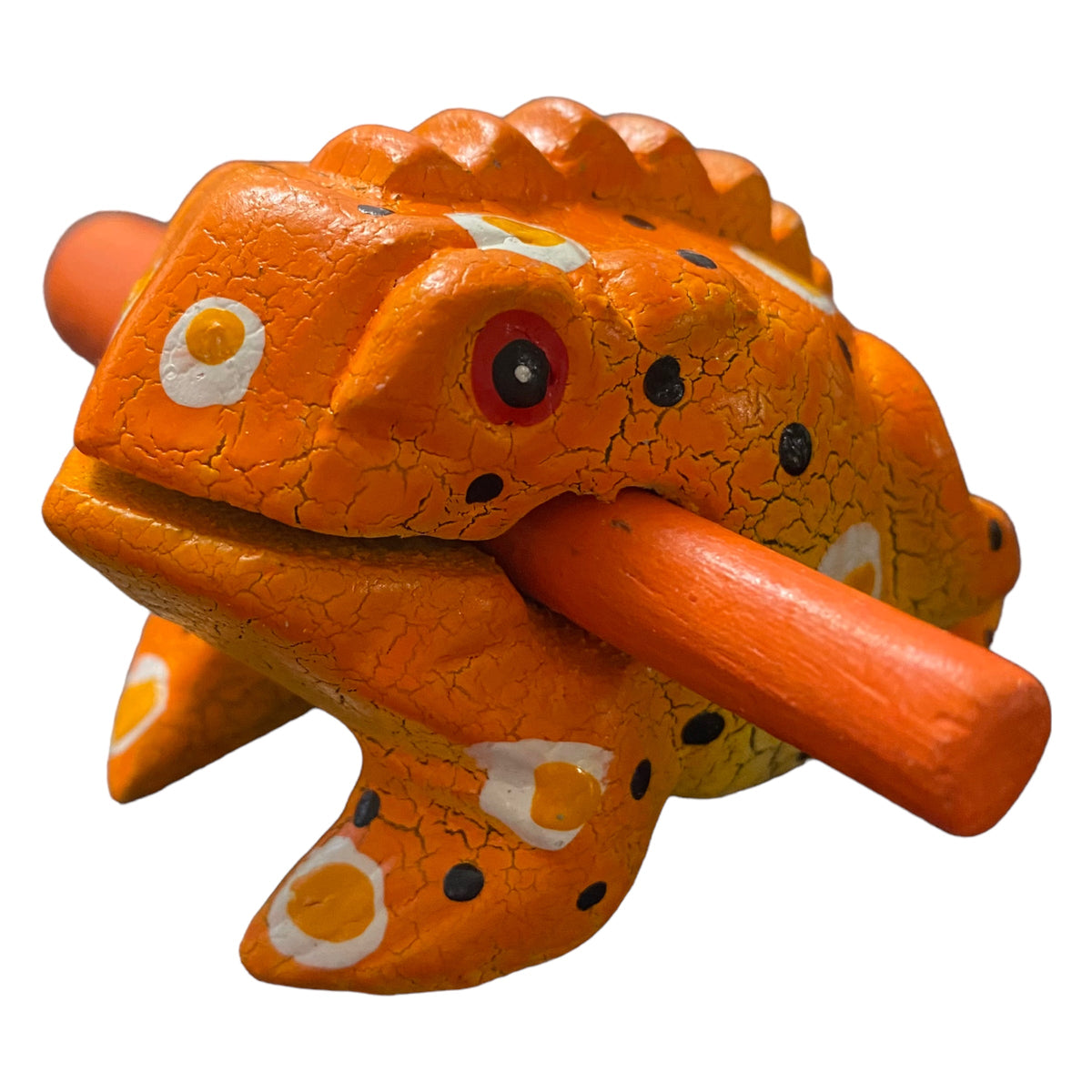 2" Wooden Musical Frog - Pumpkin Design (Percussion Instrument) Music Frog Co