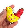 Clay Water Whistle Bird (Yellow with Dots) Music Frog Co