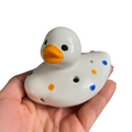 Ceramic Duck Ocarina White with spots Music Frog Co