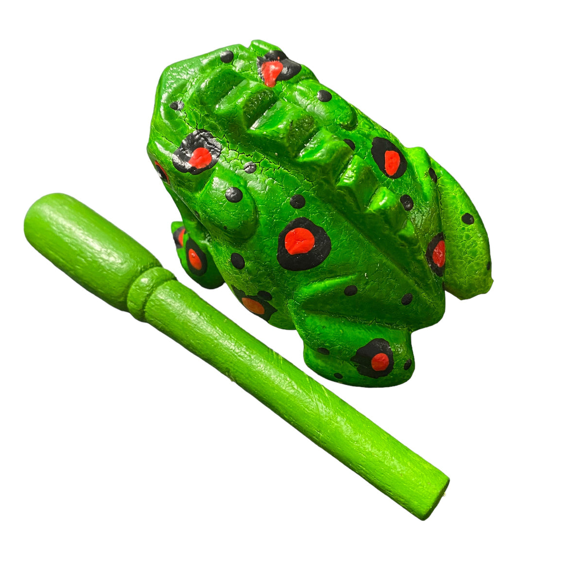 3" Wooden Musical Frog - Fire Design (Percussion Instrument) Music Frog Co