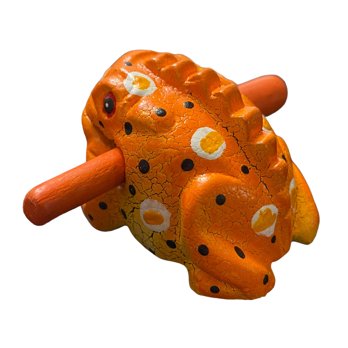 2" Wooden Musical Frog - Pumpkin Design (Percussion Instrument) Music Frog Co