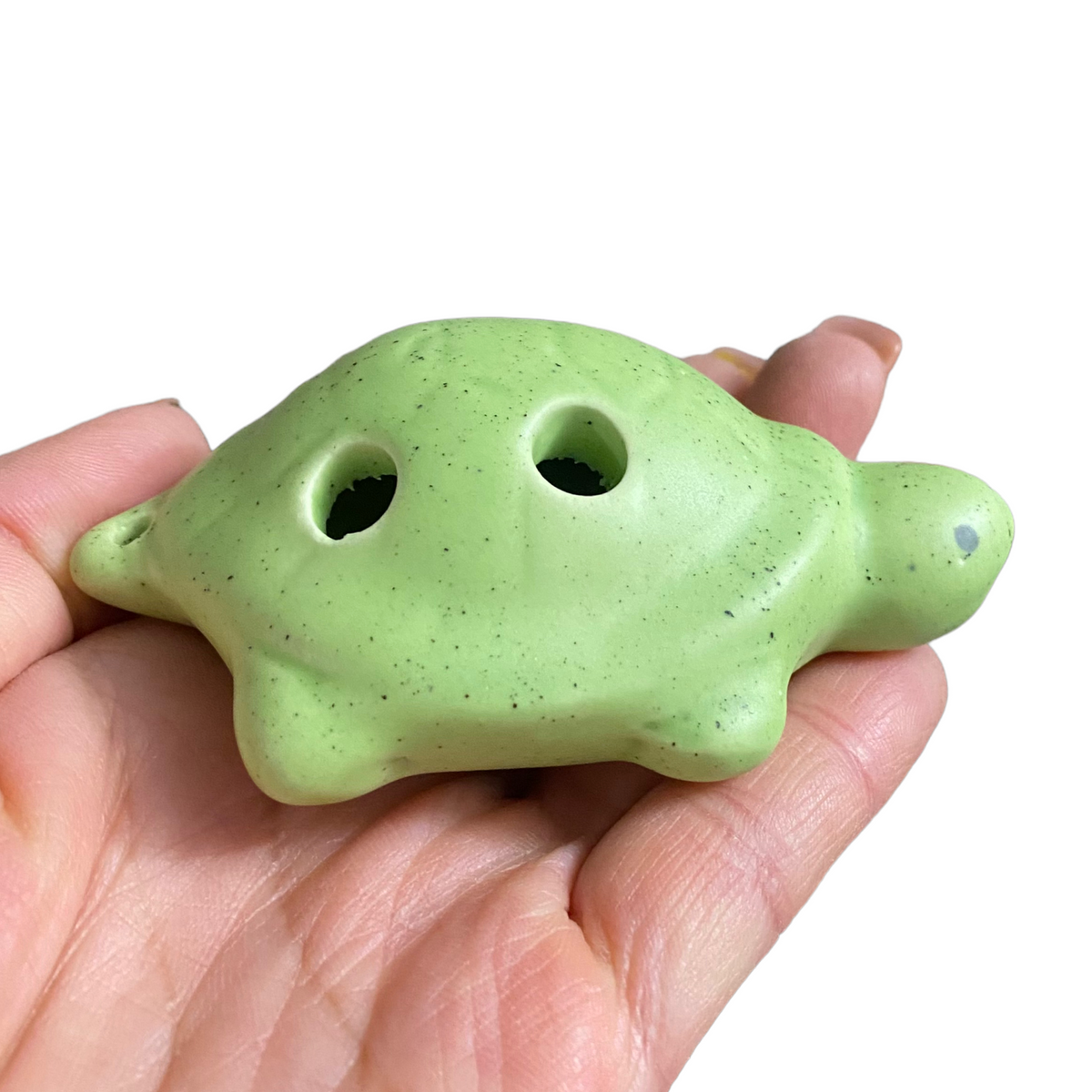 Ceramic Turtle Ocarina Green Music Frog Co