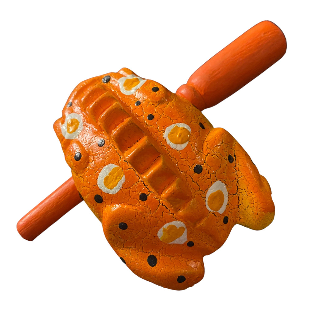 2" Wooden Musical Frog - Pumpkin Design (Percussion Instrument) Music Frog Co