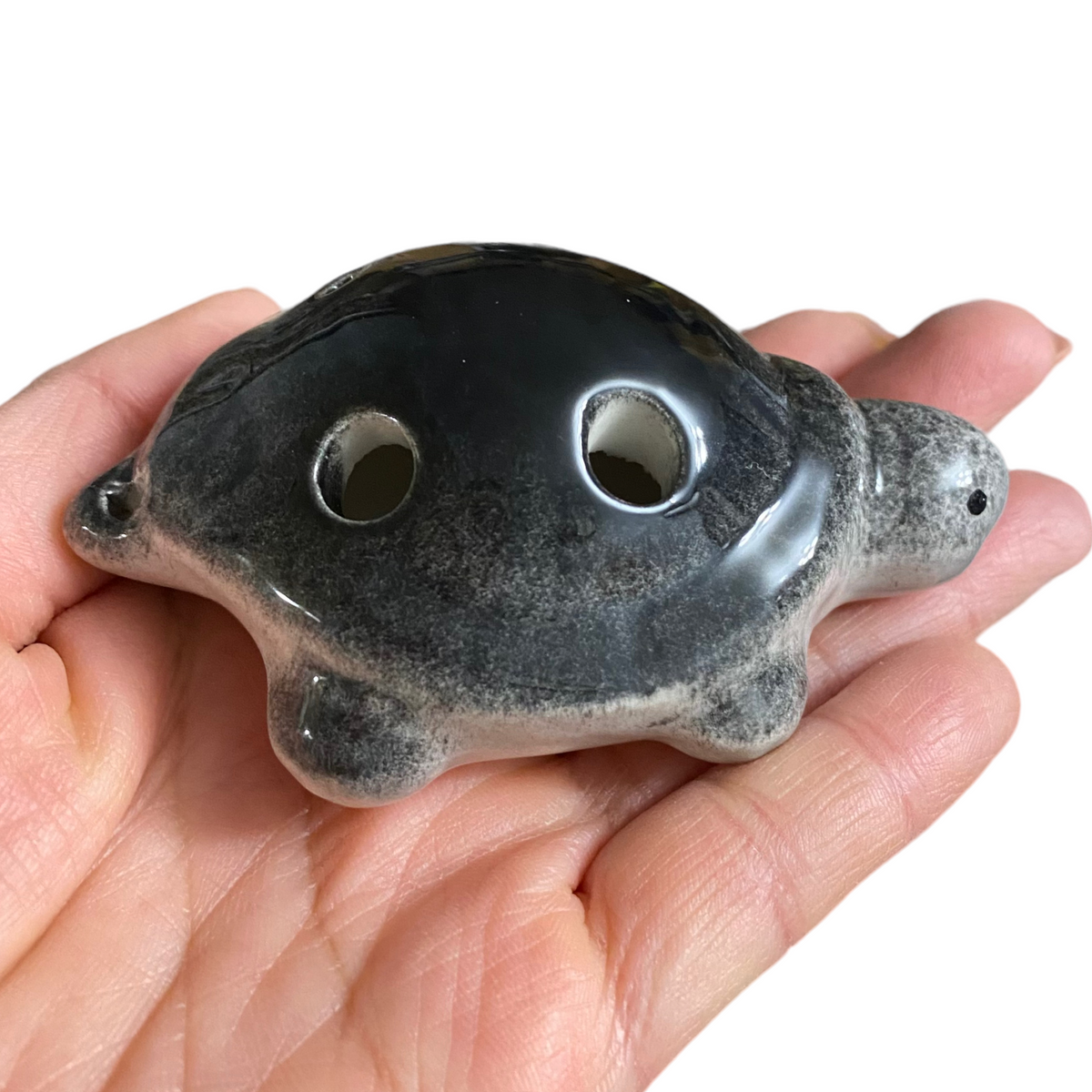 Ceramic Turtle Ocarina Ocean Black Music Frog Co