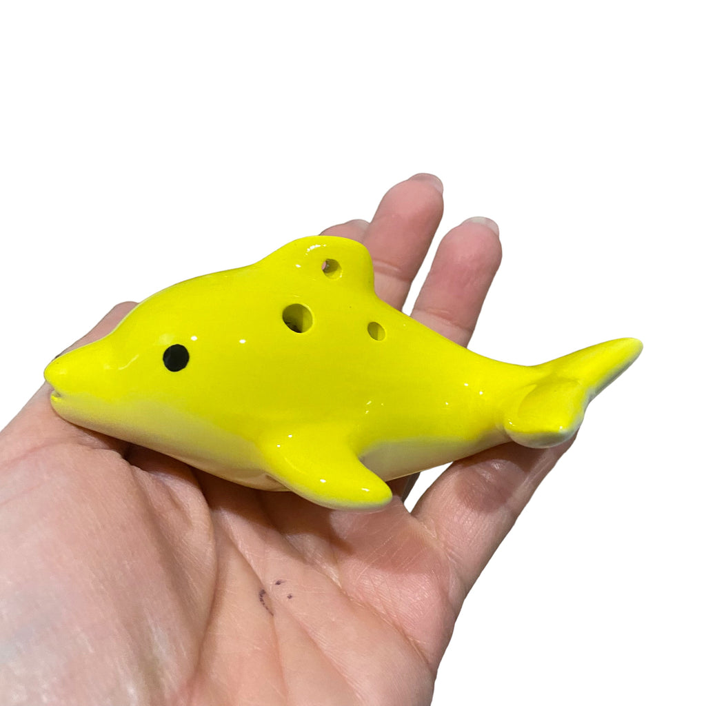 Happy Ceramic Dolphin Ocarina Yellow Music Frog Co